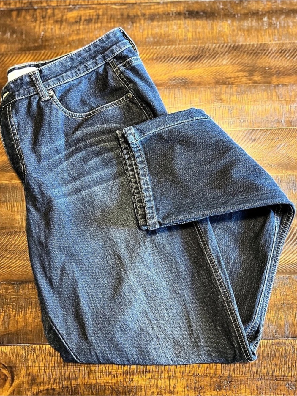 Coldwater Creek Straight Leg Cotton Jeans Blue Waist 16 Classic Casual